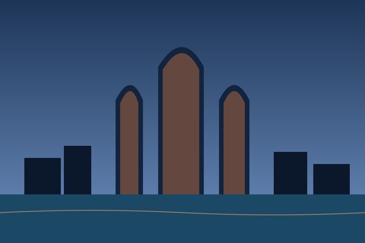 Illustration of the Baku skyline in Azerbaijan
