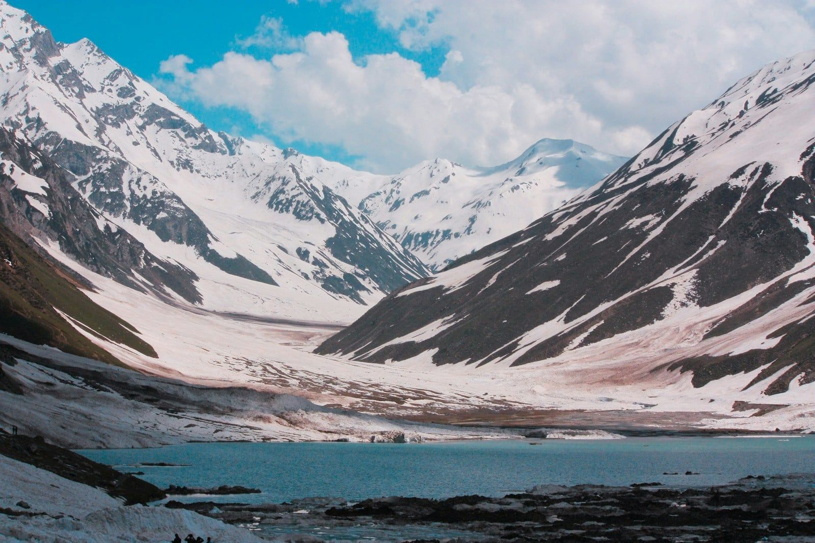 Lake Saiful Muluk and snowy mountains near Naran
